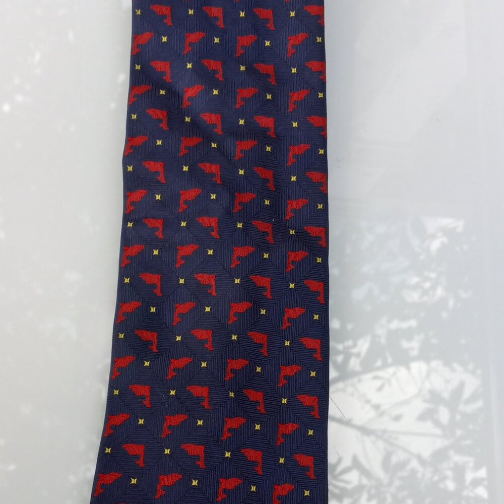 Roxy of Italy Neck Tie Dolphins & Stars 100% Silk - Picture 2 of 9